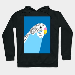 Blue Budgie Bird Portrait Hoodie